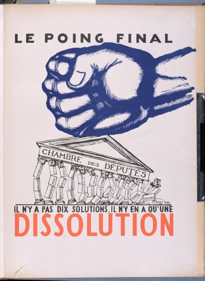 「ファイナルパンチ」、第3共和国を批判する漫画、「Parlons Francais」、Paul Iribe（1883-1935）、Editions Floury、パリ1934 作： Paul Iribe